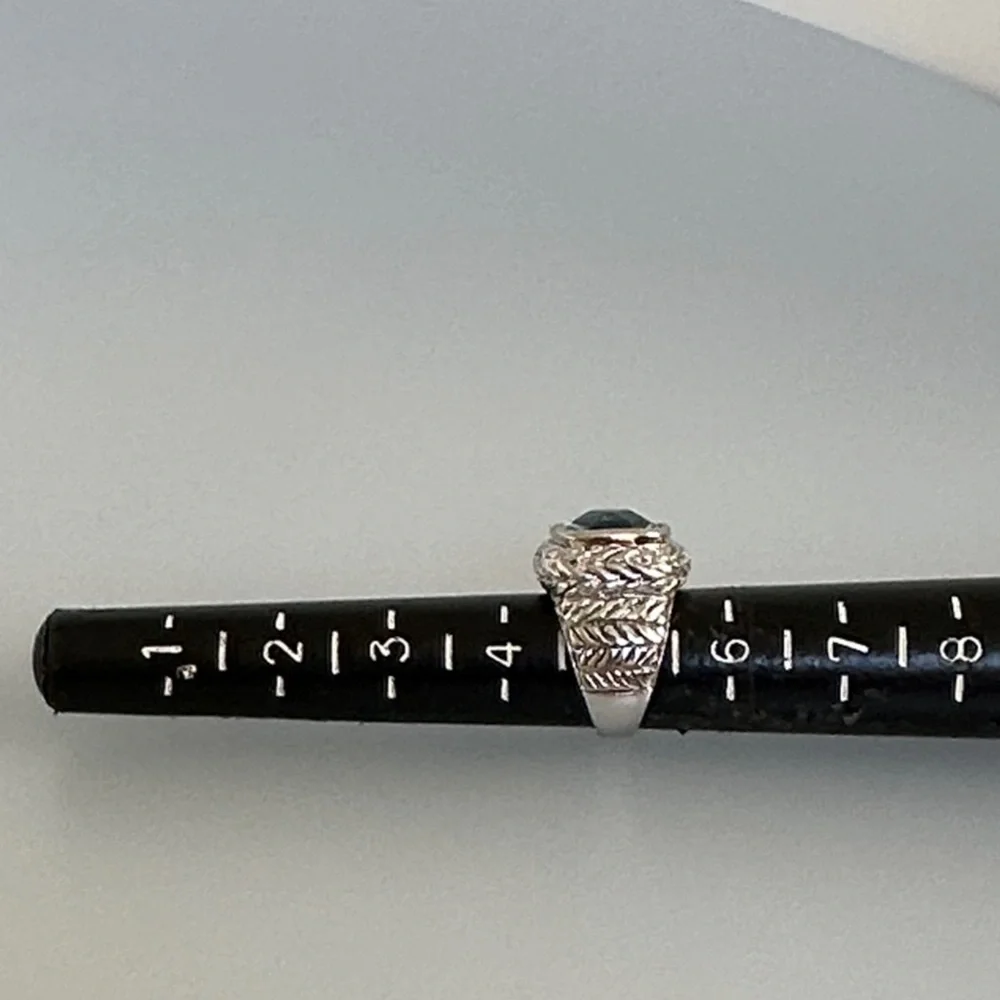 18k GF Blue agua marine Gemstone Ring
